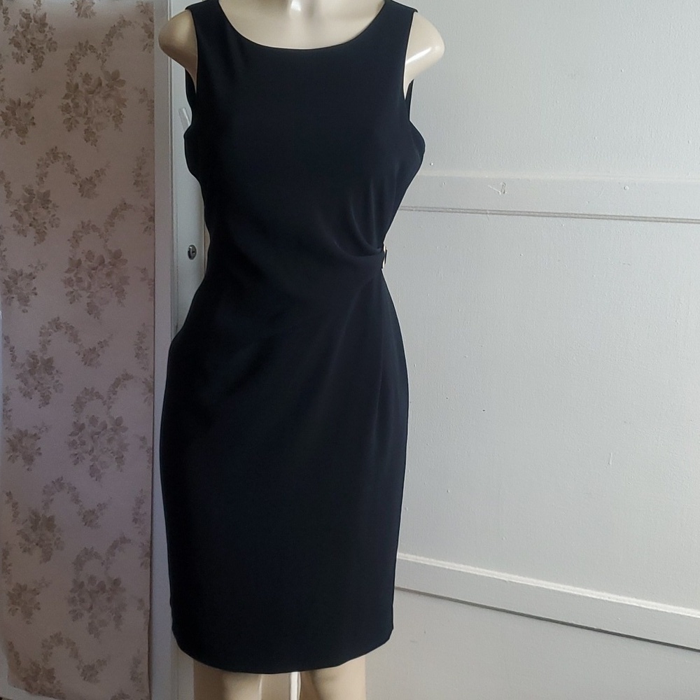 David Warren Knee Length Black Sleeveless Dress Size 10